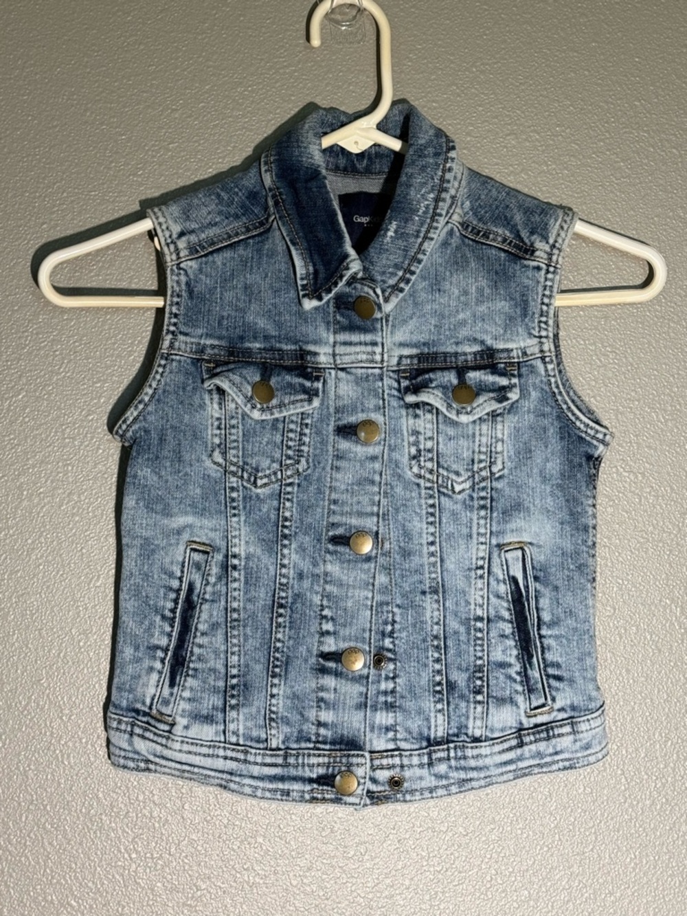GAP Girls Light Blue Washed Denim Vest